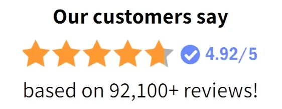 4.92 out of 5 stars from over 92,100 reviews